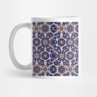 Beige, blue pattern Mug